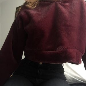 Plush cropped hoodie